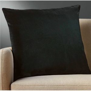CB2 Black Velvet Leisure Throw Pillow with Down Alternative Insert